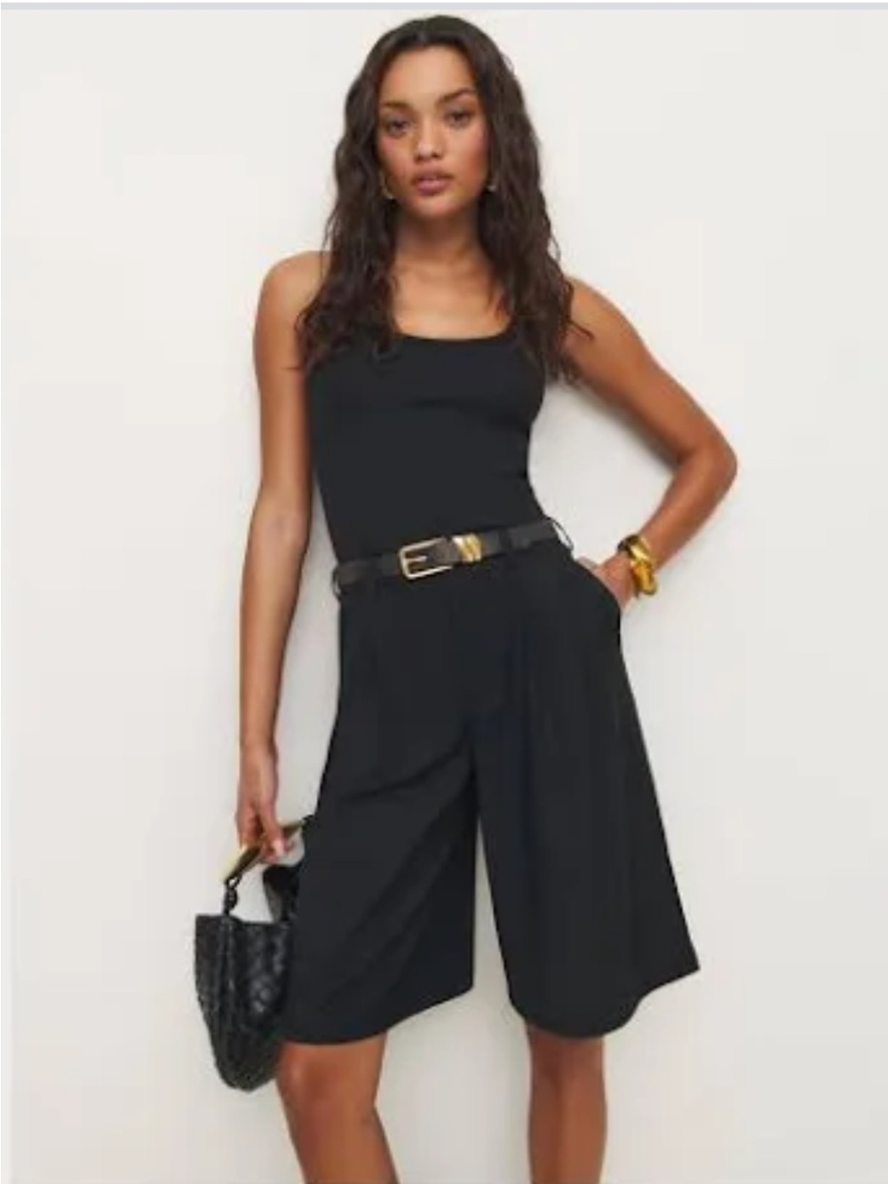Reformation Drew Short Black - Size 12